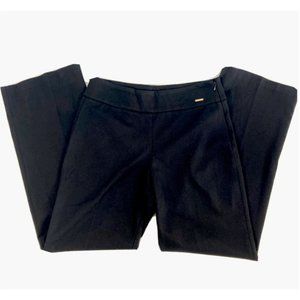 T Tahari Pants Solid Black Flat Front Ponte Wide Leg Pants Size 8 RUNS LARGE